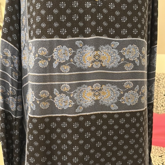 Free People blue floral boho tunic dress long sleeve size XS - Picture 9 of 16